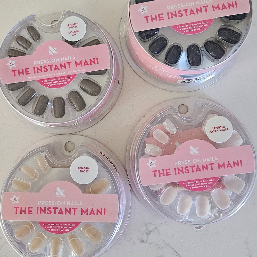 Olive & June Instant Mani Press-On Nails Set Lot Of 4
